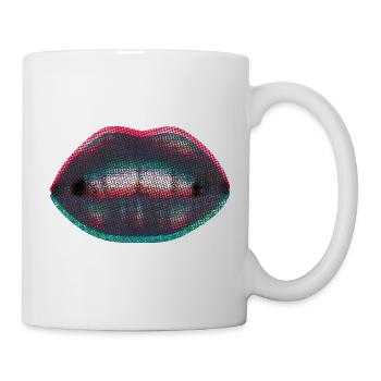 Dotted neon lips - Mug - white - Right