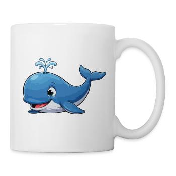 Blue Whale Cartoon - Mug - white - Right