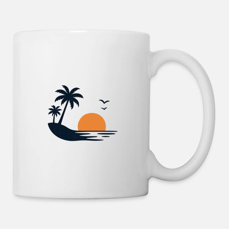 Île tropicale du couchant de soleil - Mug blanc - blanc