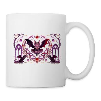 Gotische Vampirkatze Dunkle Fantasy Hexendesign - Tasse - Weiß - Rechts