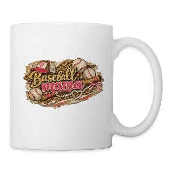 Baseball Mama Leopard - Grunge Western Style - Mug - white - Right