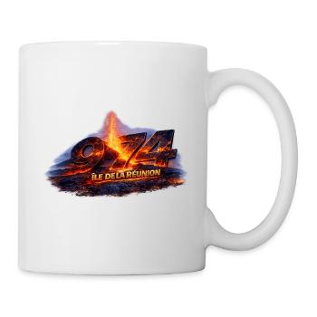 Volcan 974 Île de la Réunion - Mug blanc - blanc - Droite