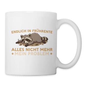 Frührente Angehender Renteneintritt Waschbär - Tasse - Weiß - Rechts