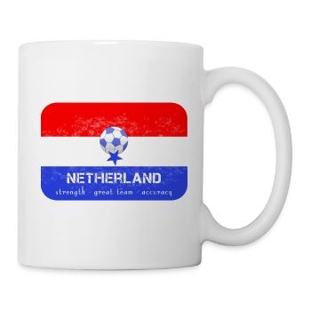 Drapeau des Pays-Bas avec maillot de l’équipe de football - Mug blanc - blanc - Droite