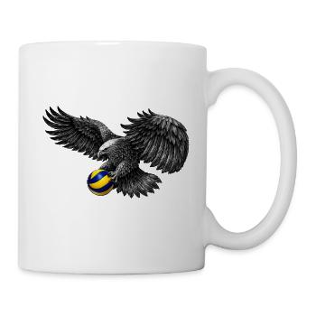 Adler mit Volleyball - Tasse - Weiß - Rechts