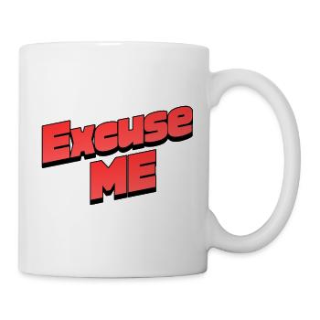Excuse Me Retro Typo Grafik - Tasse - Weiß - Rechts