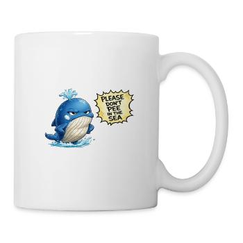 Blue Whale Humor Ocean Vacation - Mug - white - Right