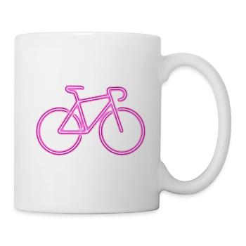 Neon Fahrrad Pink – Urbanes Bike Motiv - Tasse - Weiß - Rechts