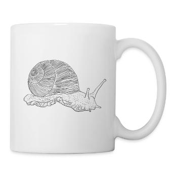 Vineyard snail, animal motif hand-drawn - Mug - white - Right