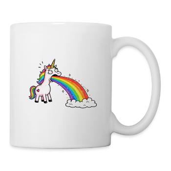 La licorne crache de l’arc-en-ciel dans les nuages - Mug blanc - blanc - Droite