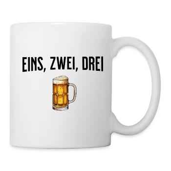 Eins, Zwei, Drei, Bier - Tasse - Weiß - Rechts