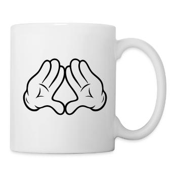 Mains style comique Pyramide Triangle Diamond Diamond - Mug blanc - blanc - Droite