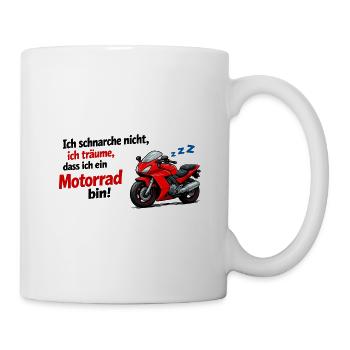 Ich träume Motorrad - Tasse - Weiß - Rechts