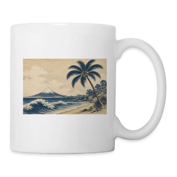 Fuji Coastal Woodcut Palm Beach - Mug - white - Right