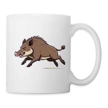 Wildschwein rennt - Tasse - Weiß - Rechts