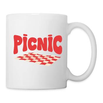 Retro-Schachbrett-Picknick - Tasse - Weiß - Rechts