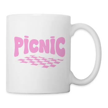 Pink checkerboard pastel picnic - Mug - white - Right