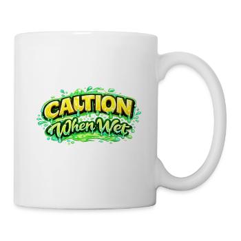 Vorsicht, wenn nasser, lustige, flirtige Aussage Tee Wortspiel sp - Tasse - Weiß - Rechts
