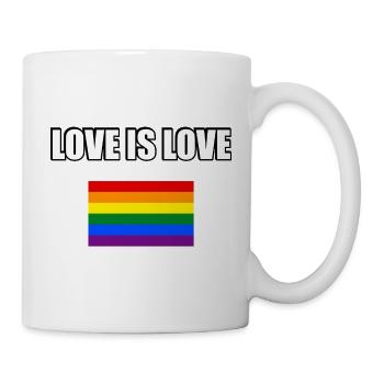 Drapeau de la fierté de l’amour - Mug blanc - blanc - Droite