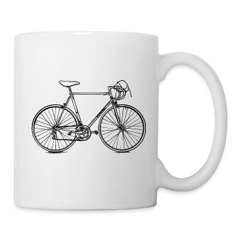 Vélo de route vintage - Illustration - Mug blanc - blanc - Droite