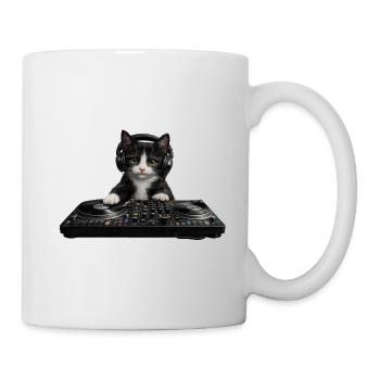 Tough Cat est DJ et joue de la musique - Mug blanc - blanc - Droite