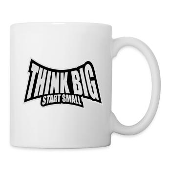 Pensez Grand, Commence, Petit, Motivation, Mentalité, Évolution. - Mug blanc - blanc - Droite