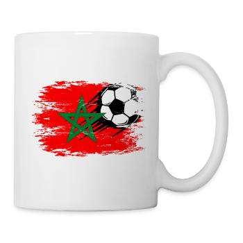 Marokko Flagge Fußball used - Tasse - Weiß - Rechts
