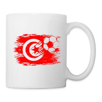Tunesien Flagge Fußbal used - Tasse - Weiß - Rechts