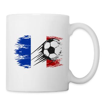 Football drapeau français utilisé - Mug blanc - blanc - Droite