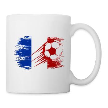 Frankreich Flagge Fußball used - Tasse - Weiß - Rechts