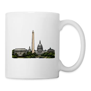 Washington Skyline Motiv - Tasse - Weiß - Rechts