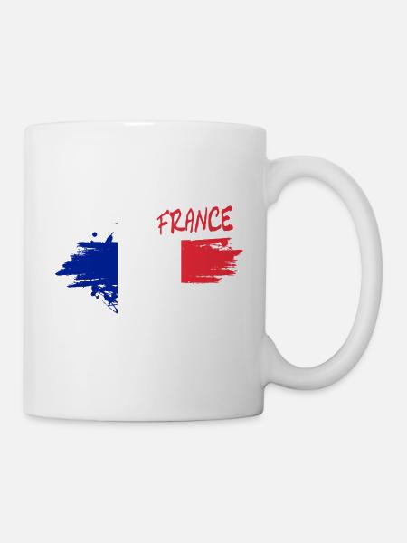 Französische Flaggenbrush - Tasse - Weiß