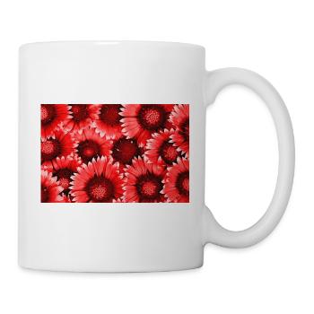 Rote Blütenpracht Muster - Tasse - Weiß - Rechts