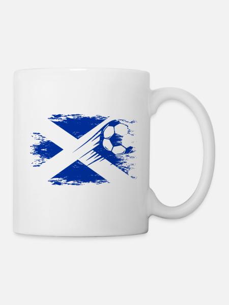 Schottland Flagge Fußball used blau - Tasse - Weiß