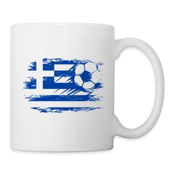 Griechenland Flagge Fußball used blau - Tasse - Weiß - Rechts