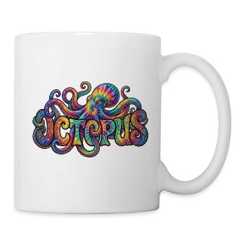 Psychedelische Batik-Oktopus-Kunst - Tasse - Weiß - Rechts