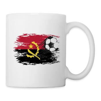 Football drapeau angola utilisé - Mug blanc - blanc - Droite