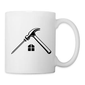 Roofer Hammer Nail Logo - Mug - white - Right