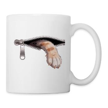 Cat Zipper Cat Mom Cat Cute Cats - Mug - white - Right