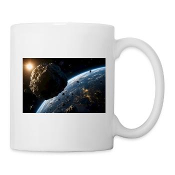 Cinematic Asteroid Approaching Planet Earth - Mug - white - Right