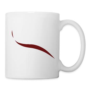 Vague Fluide Abstraite Minimaliste Rouge Foncé Courbé - Mug blanc - blanc - Droite