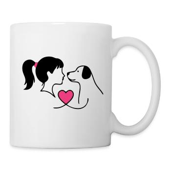 Hundemama Hund Mädchen Liebe Frauchen - Tasse - Weiß - Rechts