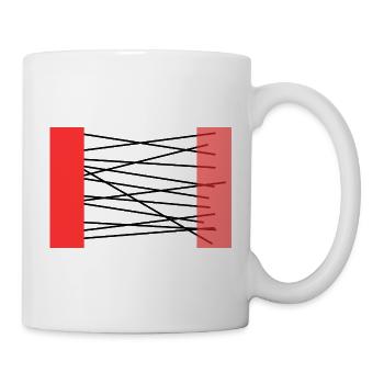 Cadre abstrait des bords cramoisis - Mug blanc - blanc - Droite