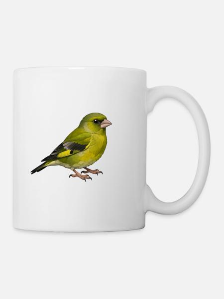 Grünfink Vogel - Tasse - Weiß