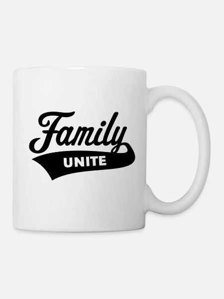 Family Unite (Team / Crew / Schwarz) - Tasse - Weiß