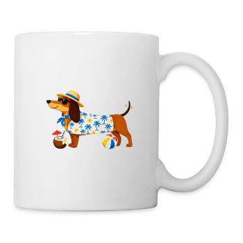 Beach Dachshund Hawaii - Mug - white - Right