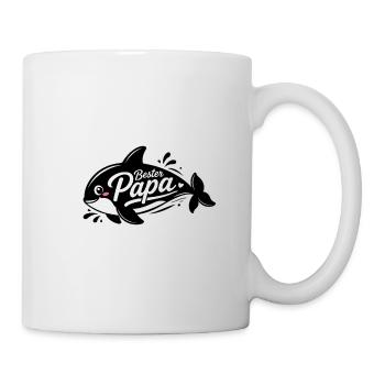 Bester Papa Logo mit Herzchen - Tasse - Weiß - Rechts