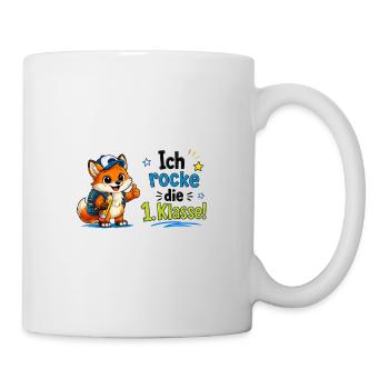 Ich rocke die 1. Klasse Fuchs - Tasse - Weiß - Rechts