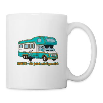 Lustiges Rente Geschenk - Retro Camper - Tasse - Weiß - Rechts