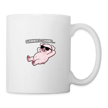 Summer Pig Relax with sunglasses - Mug - white - Right